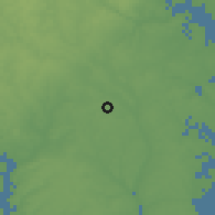 Shaded relief of the 54 km around Bowie, drawn from the GMTED2010 grid