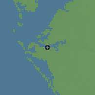 Shaded relief of the 57 km around Bradenton, drawn from the GMTED2010 grid