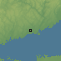 Shaded relief of the 53 km around Bridgeport, drawn from the GMTED2010 grid