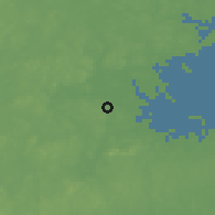 Shaded relief of the 52 km around Brookline, drawn from the GMTED2010 grid