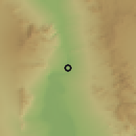 Shaded relief of the 55 km around Bullhead City, drawn from the GMTED2010 grid