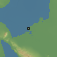 Shaded relief of the 56 km around Calexico, drawn from the GMTED2010 grid