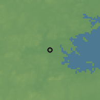 Shaded relief of the 52 km around Cambridge, drawn from the GMTED2010 grid