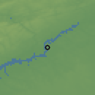 Shaded relief of the 53 km around Camden, drawn from the GMTED2010 grid