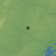 Shaded relief of the 54 km around Centreville, drawn from the GMTED2010 grid