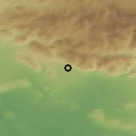 Shaded relief of the 55 km around Altadena, drawn from the GMTED2010 grid