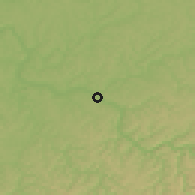 Shaded relief of the 54 km around Charleston, drawn from the GMTED2010 grid