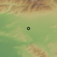 Shaded relief of the 55 km around Chino, drawn from the GMTED2010 grid