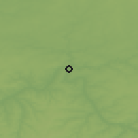 Shaded relief of the 54 km around Clarksville, drawn from the GMTED2010 grid