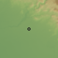 Shaded relief of the 54 km around Clovis, drawn from the GMTED2010 grid