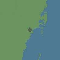 Shaded relief of the 57 km around Coral Gables, drawn from the GMTED2010 grid