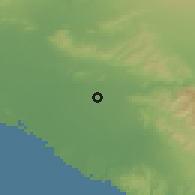 Shaded relief of the 55 km around Anaheim, drawn from the GMTED2010 grid