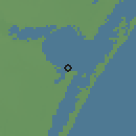 Shaded relief of the 57 km around Corpus Christi, drawn from the GMTED2010 grid