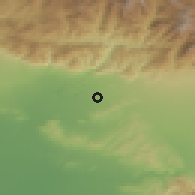 Shaded relief of the 55 km around Covina, drawn from the GMTED2010 grid