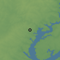 Shaded relief of the 54 km around Dale City, drawn from the GMTED2010 grid