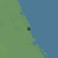 Shaded relief of the 57 km around Daytona Beach, drawn from the GMTED2010 grid