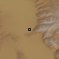 Shaded relief of the 53 km around Draper, drawn from the GMTED2010 grid
