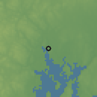 Shaded relief of the 53 km around East Providence, drawn from the GMTED2010 grid