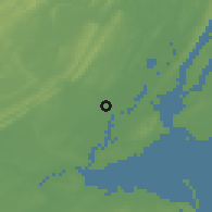 Shaded relief of the 53 km around Elizabeth, drawn from the GMTED2010 grid