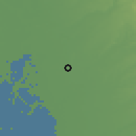 Shaded relief of the 54 km around Elk Grove, drawn from the GMTED2010 grid