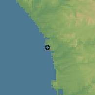Shaded relief of the 55 km around Encinitas, drawn from the GMTED2010 grid
