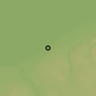 Shaded relief of the 53 km around Euclid, drawn from the GMTED2010 grid