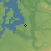 Shaded relief of the 51 km around Federal Way, drawn from the GMTED2010 grid
