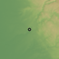 Shaded relief of the 54 km around Folsom, drawn from the GMTED2010 grid