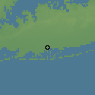 Shaded relief of the 53 km around Freeport, drawn from the GMTED2010 grid