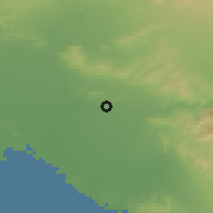Shaded relief of the 55 km around Fullerton, drawn from the GMTED2010 grid