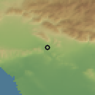 Shaded relief of the 55 km around Glendale, drawn from the GMTED2010 grid
