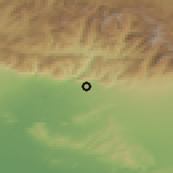 Shaded relief of the 55 km around Glendora, drawn from the GMTED2010 grid