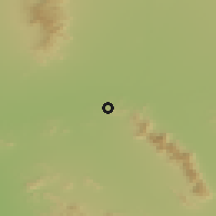 Shaded relief of the 55 km around Goodyear, drawn from the GMTED2010 grid