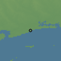 Shaded relief of the 56 km around Gulfport, drawn from the GMTED2010 grid