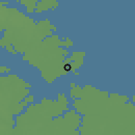 Shaded relief of the 54 km around Hampton, drawn from the GMTED2010 grid