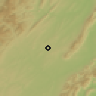 Shaded relief of the 54 km around Harrisonburg, drawn from the GMTED2010 grid