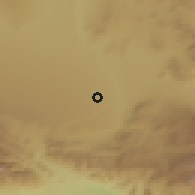 Shaded relief of the 55 km around Hesperia, drawn from the GMTED2010 grid