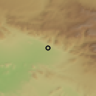 Shaded relief of the 55 km around Highland, drawn from the GMTED2010 grid