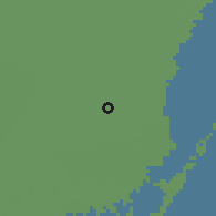 Shaded relief of the 57 km around Homestead, drawn from the GMTED2010 grid