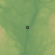 Shaded relief of the 52 km around Albany, drawn from the GMTED2010 grid