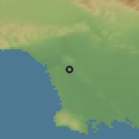 Shaded relief of the 55 km around Inglewood, drawn from the GMTED2010 grid