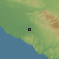 Shaded relief of the 55 km around Irvine, drawn from the GMTED2010 grid