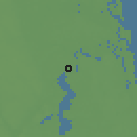 Shaded relief of the 56 km around Jacksonville, drawn from the GMTED2010 grid