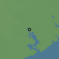 Shaded relief of the 55 km around Jacksonville, drawn from the GMTED2010 grid