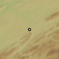 Shaded relief of the 54 km around Johnson City, drawn from the GMTED2010 grid