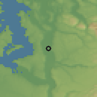 Shaded relief of the 51 km around Kent, drawn from the GMTED2010 grid