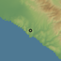 Shaded relief of the 55 km around Laguna Niguel, drawn from the GMTED2010 grid
