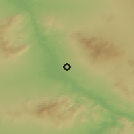 Shaded relief of the 55 km around Lake Havasu City, drawn from the GMTED2010 grid