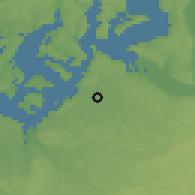 Shaded relief of the 51 km around Lakewood, drawn from the GMTED2010 grid