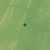Shaded relief of the 54 km around Leesburg, drawn from the GMTED2010 grid
